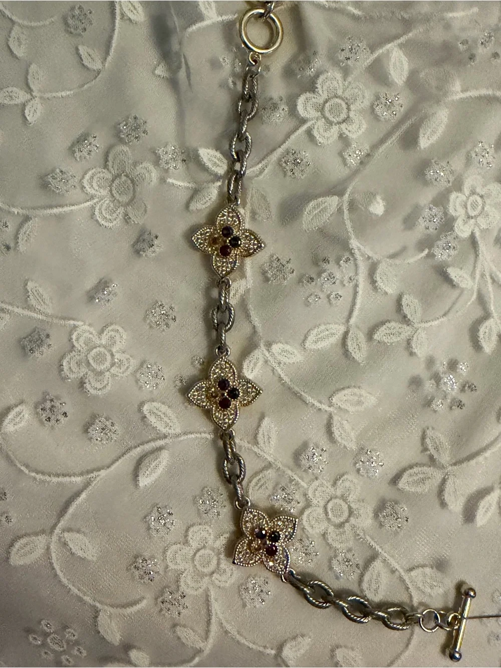 Gold-Tone Floral Multi-Gem Bracelet - Women's Jewelry